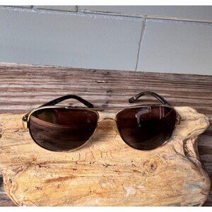 Tory Burch TY6010 1402/1E Gold Polarized Aviator Sunglasses Brown Gradient 58mm